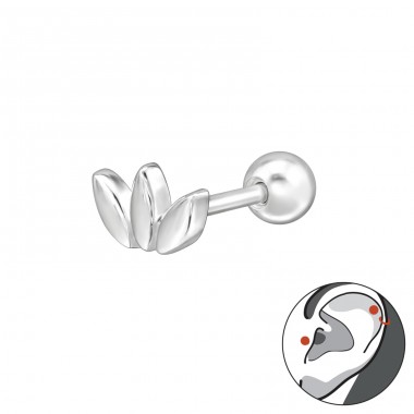 Leaf Piercing Tragus Helix - 925 Sterling Silver Ear Tunnels & Plugs A4S49567