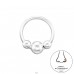 Septum 3mm Ball nose piercing - 925 Sterling Silver Nose Silver Piercing A4S46391