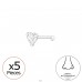 5pcs Heart with crystals - 925 Sterling Silver Nose Silver Piercing A4S48034
