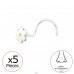Flower 5pcs - 925 Sterling Silver Nose Silver Piercing A4S48071