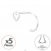 5 pcs Heart - 925 Sterling Silver Nose Silver Piercing A4S48079
