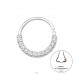 Circle with Zirconia - 925 Sterling Silver Nose Silver Piercing A4S48373