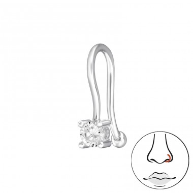 Crystal Nose Piercing 2.5Mm - 925 Sterling Silver Nose A4S49390