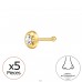  round nose piercing with a crystal 5x, gold plated - 925 Sterling Silver Silver A4S49548