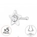 5 mm Hvězda - Šperkovní Stříbro 925 Silver A4S49842