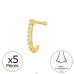 5x Curved with Zirconia, Gold Plated - 925 Sterling Silver Silver A4S49942