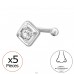 Čtverec - Šperkovní Stříbro 925 Silver A4S50034