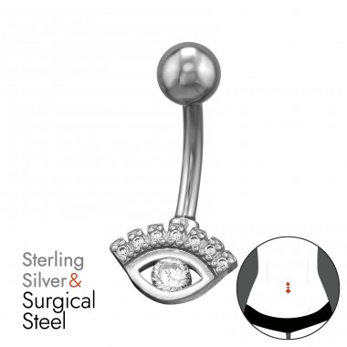 Ochi Rău De 10 mm - Argint 925 +  Silver A4S50114