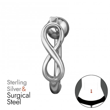 Infinity - 925 Sterling Silver + 316 Surgical Steel Silver A4S50116