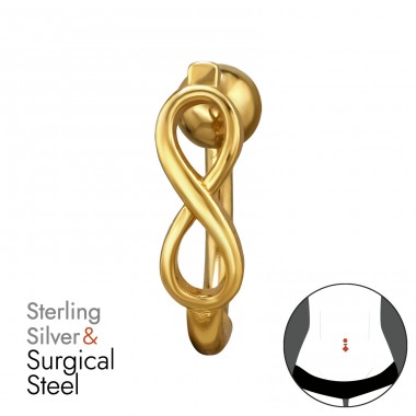 Infinity, Gold Plated - 316 Surgical Steel + 925 Sterling Silver Silver A4S50117