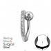 Curved belly button piercing with zirconia - 925 Sterling Silver + 316 Surgical Steel Silver A4S50199