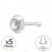 Nose piercing with round crystals 5x - 925 Sterling Silver Silver A4S50392
