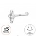 Piercing do nosu s křišťálem 5x - Šperkovní Stříbro 925 Silver A4S50393