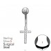 Cruce 1.6X10Mm (14G) Bilă Simplă De 5mm - Argint 925 +  Silver A4S50446