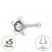 Hvězda se zirkonem 5x - Šperkovní Stříbro 925 Silver A4S50507