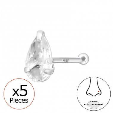 Zirkon ve tvaru slzy 5x - Šperkovní Stříbro 925 Silver A4S50509