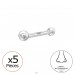1.5 mm Ball Nose Stud, 5x - 925 Sterling Silver Silver A4S50510