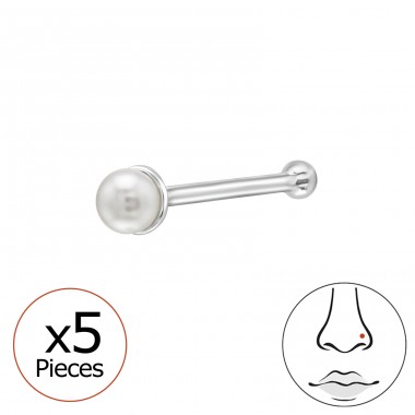 Round Pearl, 5x - 925 Sterling Silver Silver A4S50512