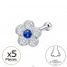 3.5mm Flower with Zirconia, Nose Stud 5x - 925 Sterling Silver Silver A4S50605