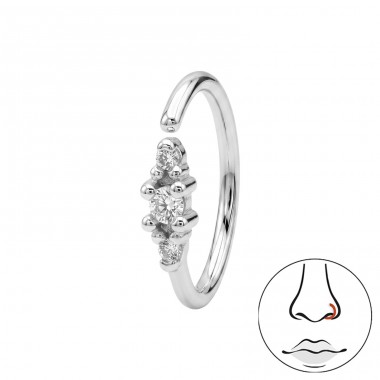 Round with Zirconia - 925 Sterling Silver Silver A4S50694
