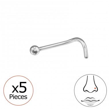Ball nose piercing 2mm, (20 G) 5pcs - Titanium Titanium Nose Jewelry A4S47739