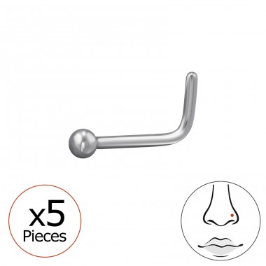 Ball nose piercing 2mm, (20 G) 5pcs - Titanium Titanium Nose Jewelry A4S47751