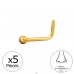 Golden Ball nose piercing 2mm, (20 G) 5pcs - Titanium Titanium Nose Jewelry A4S47752