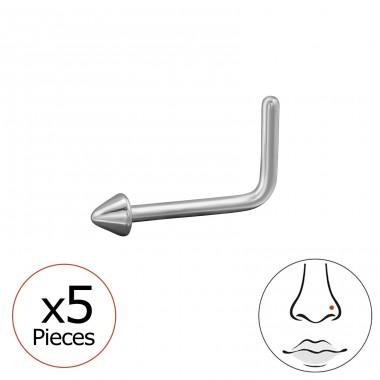 Con 2 mm (20 G) - 5 bucati - Titan Titanium Nose Jewelry A4S47753