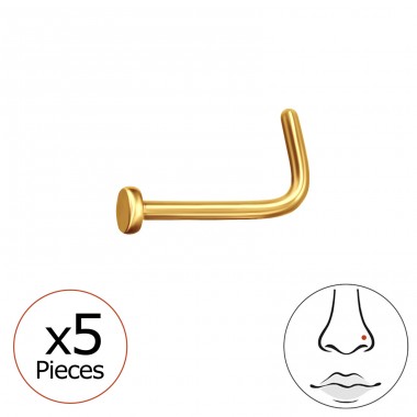 5 ks Pozlacený kulatý 2 mm (20 G) - Titan Titanium Nose Jewelry A4S47756