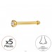 Pozlacená kulička s křišťálem 2mm (20 G) 5 kusů - Titan Titanium Nose Jewelry A4S47763