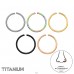 Seamless Rings Mix Color, 0,8 mm, (20G) 5pcs - Titanium Titanium Nose Jewelry A4S47777