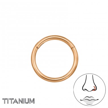 Rose Gold Hinged Segment Clicker 18G - Titanium Titanium Nose Jewelry A4S47786