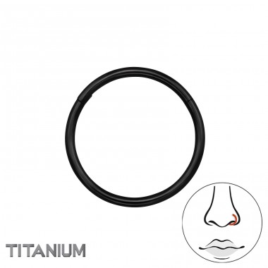 Black Hoop 12mm - Titanium Titanium Nose Jewelry A4S47796