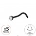 0.8Mm (20G) X5 2mm Black Nose Piercing with Crystal - Titanium Titanium Nose Jewelry A4S47908