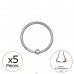5 pcs Nose rings with ball 0,8 mm 20 G - Titanium Titanium Nose Jewelry A4S48945