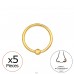 5 pcs gold-plated nose rings with ball 0.8 mm 20 G - Titanium Titanium Nose Jewelry A4S48948