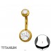 8mm Round Zirkon, Gold Plated - Titanium Steel A4S50527