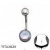 8mm belly button piercing with opal - Titanium Steel A4S50529
