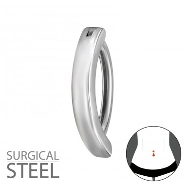 Hinged Curved Bar Belly Button - 316 Surgical Steel Steel A4S50535