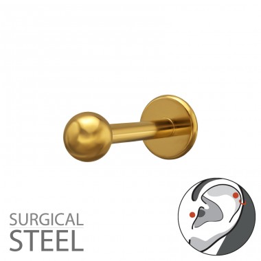 Biluta aurie 3mm - Oțel Chirurgical 316 Steel A4S50537
