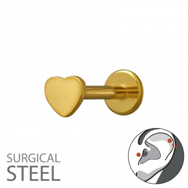 3 mm Srdíčko pozlacené - Chirurgická Ocel 316 Steel A4S50545