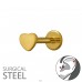  3 mm Srdíčko pozlacené - Chirurgická Ocel 316 Steel A4S50545