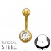 Piercing auriu cu cristale - Oțel Chirurgical 316 Steel A4S50553