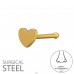 Pozlacený se 3 mm srdíčkem - Chirurgická Ocel 316 Steel A4S50575