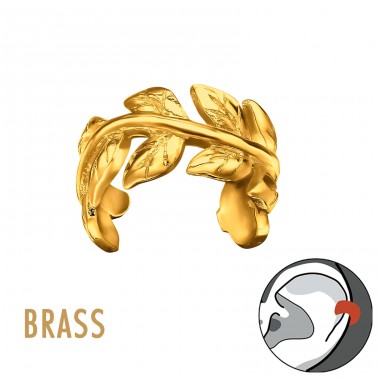 Vine 18K Gold Plated Brass - Brass Ear Cuffs & Ear Pins A4S50797