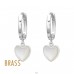 Dangling Heart - Brass Huggie Hoops A4S50748