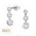Dangling Round Three Layer Brass - Brass Jeweled Ear Studs A4S50881