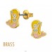 Mermaid Gold Plated Brass - Brass Kids Ear Studs & Earrings A4S50737