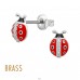 Buburuza cu zirconiu - Alamă Kids Ear Studs & Earrings A4S50740