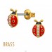 Buburuza aurie cu zirconiu - Alamă Kids Ear Studs & Earrings A4S50741